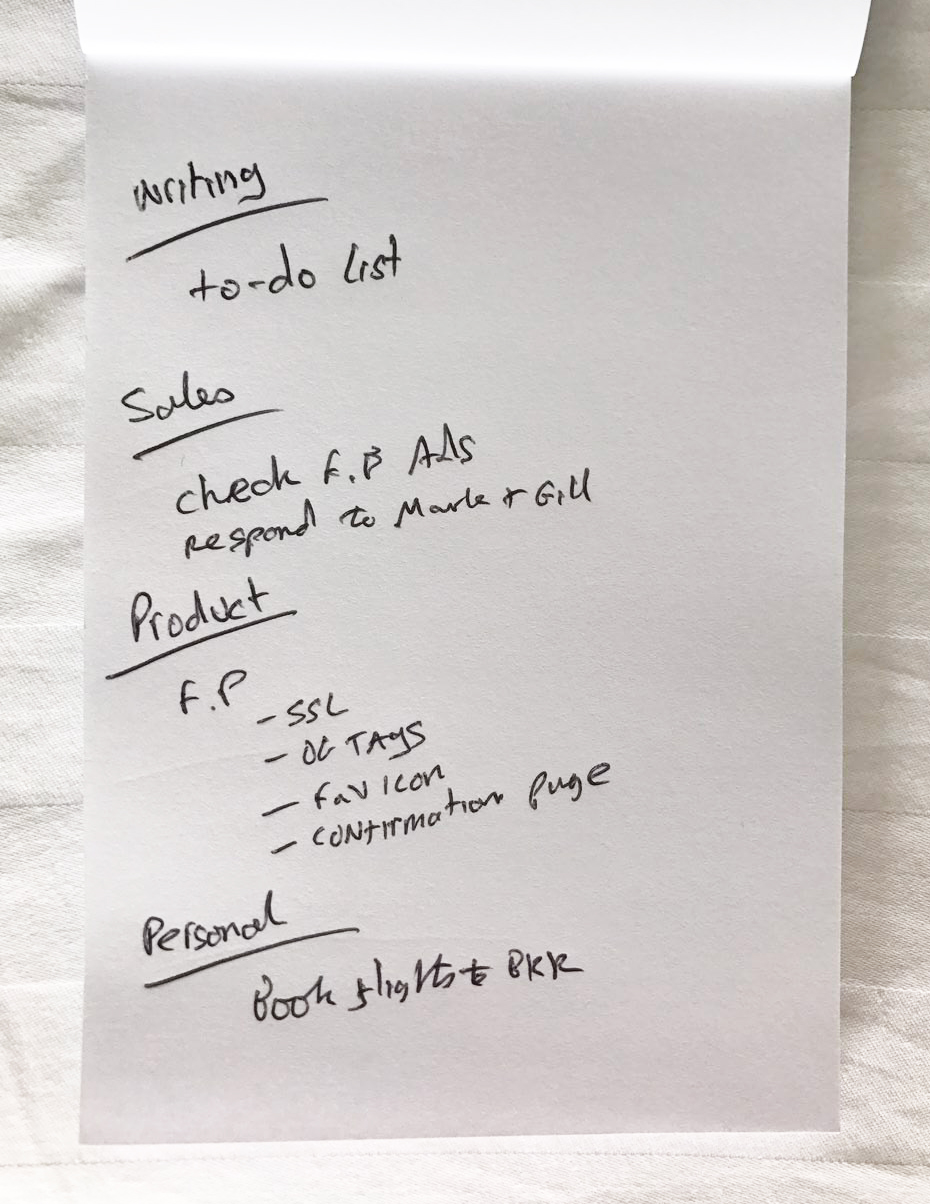 How I write my to-do list